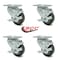 Service Caster 3.5 Inch Gray Polyurethane Wheel Swivel Top Plate Caster Set with Brake SCC SCC-20S3514-PPUB-TLB-TP2-4 - alternate 5